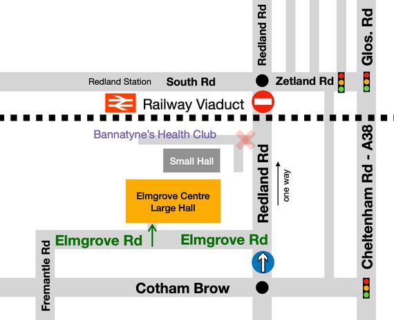 Schematic map of area around Elmgrove Rd