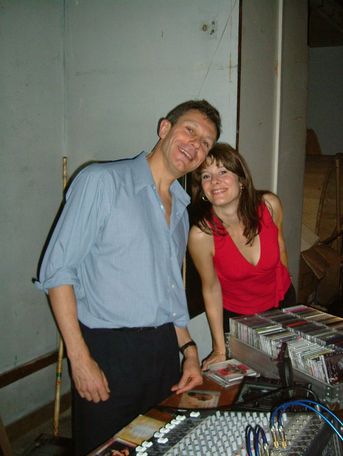 Photograph of Eric and Helia running a dance